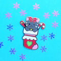 Whimsical Winter - Hard Enamel Pin - Kitty Stocking - Baphomet Stocking