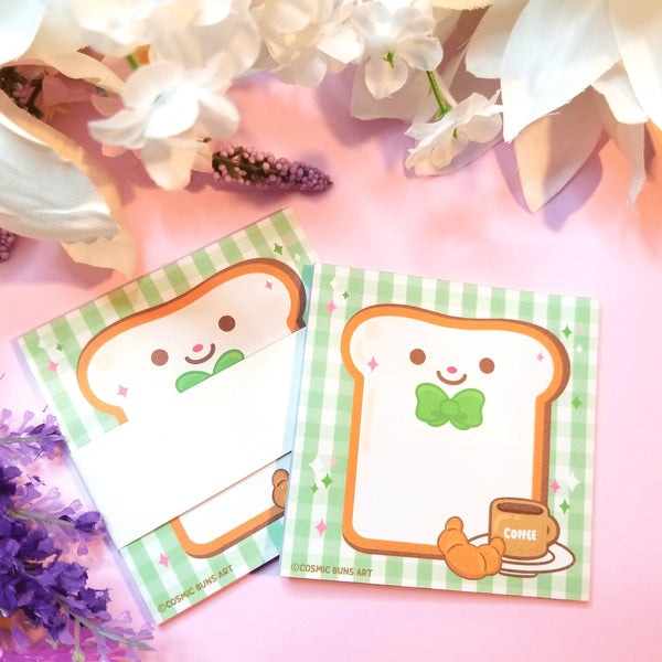 Bread Memo Pad – Kawaii Stationery, Toast Design