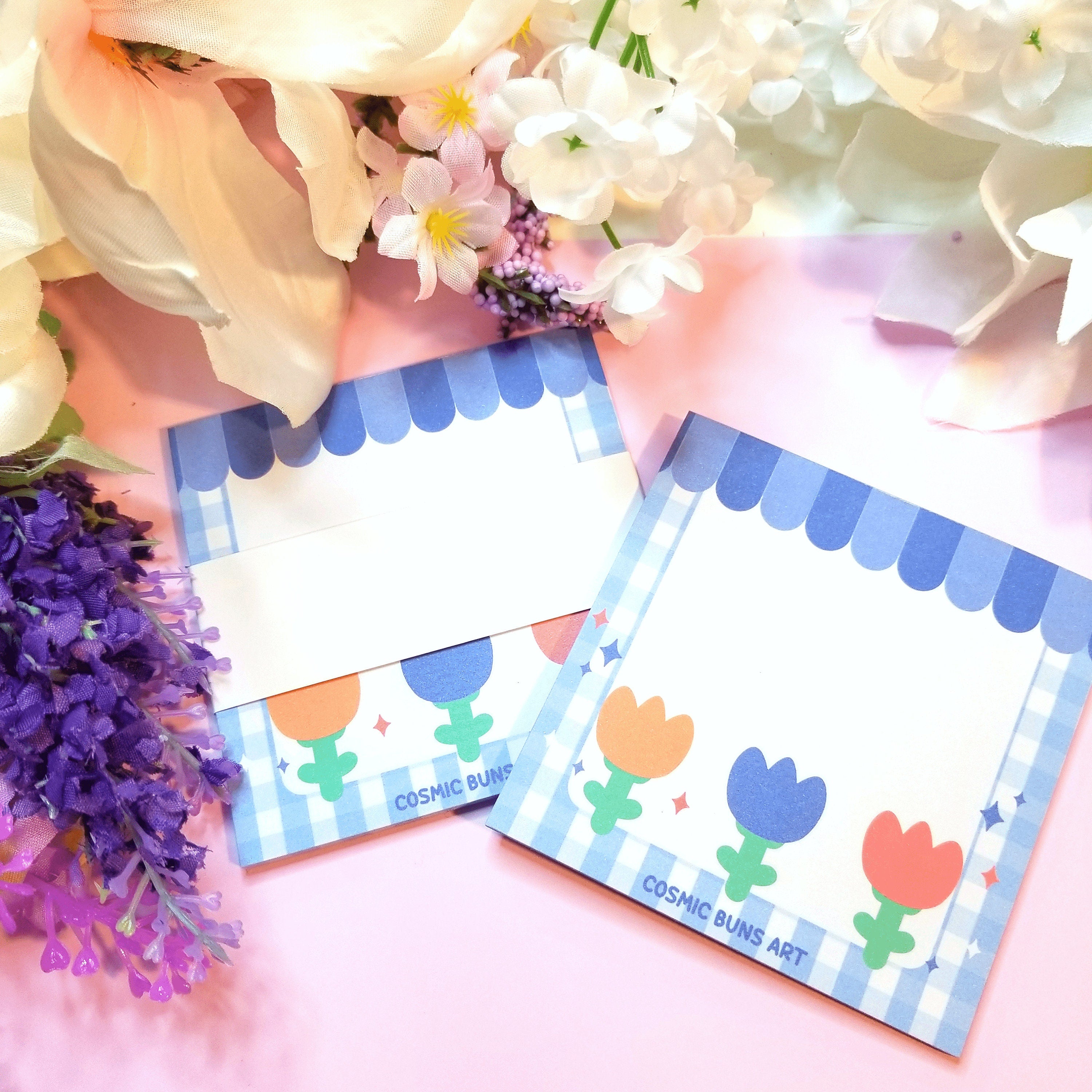 Spring Tulips Memo Pad: Kawaii Korean Stationery