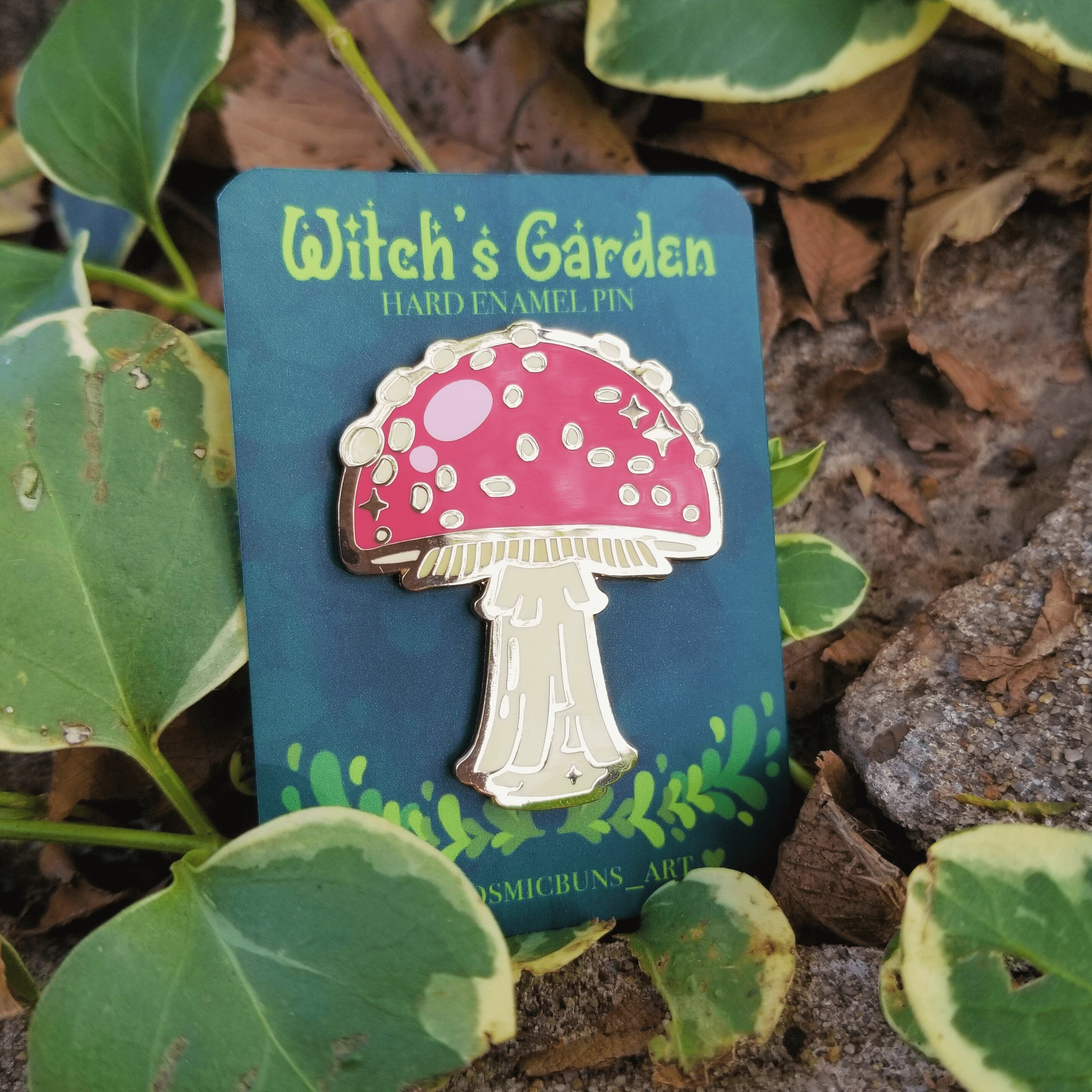 Amanita Muscaria Hard Enamel Pin: Witch's Garden Nature Pin (1.75 Inch)