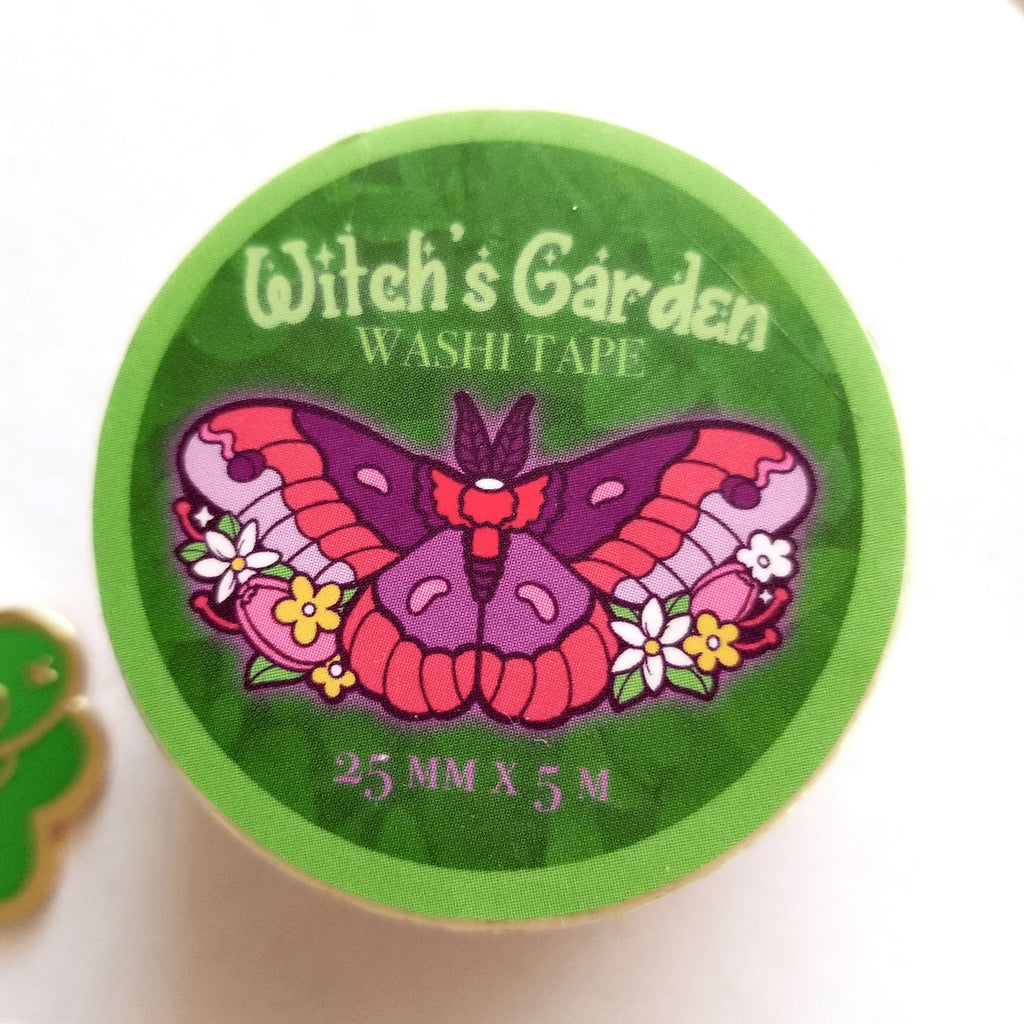 Witch's Garden Stamp Washi Tape: Elegant Kawaii Stationery