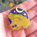 Witch's Garden Toad Enamel Pin: Gold Glitter Familiar Pin