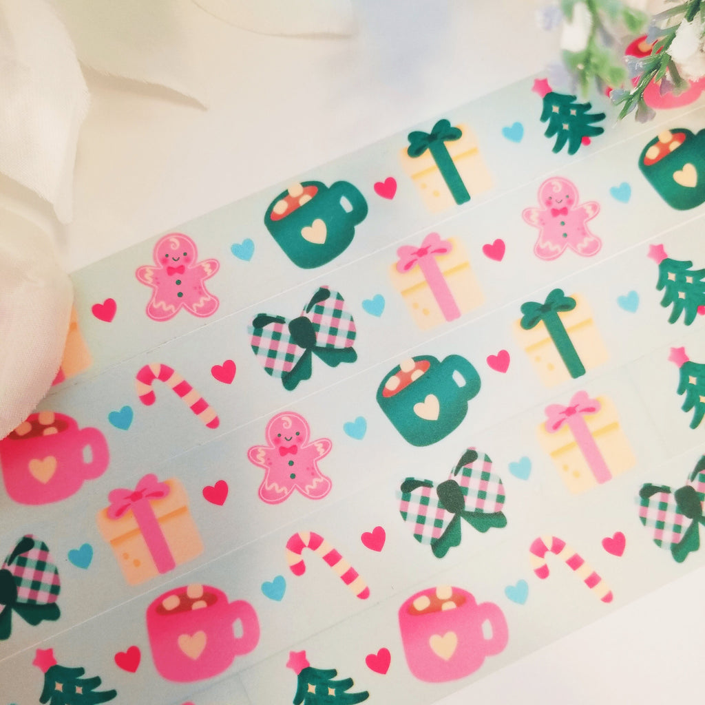 Winter Whimsy Washi Tape – Holiday Kawaii Stationery (20mm)