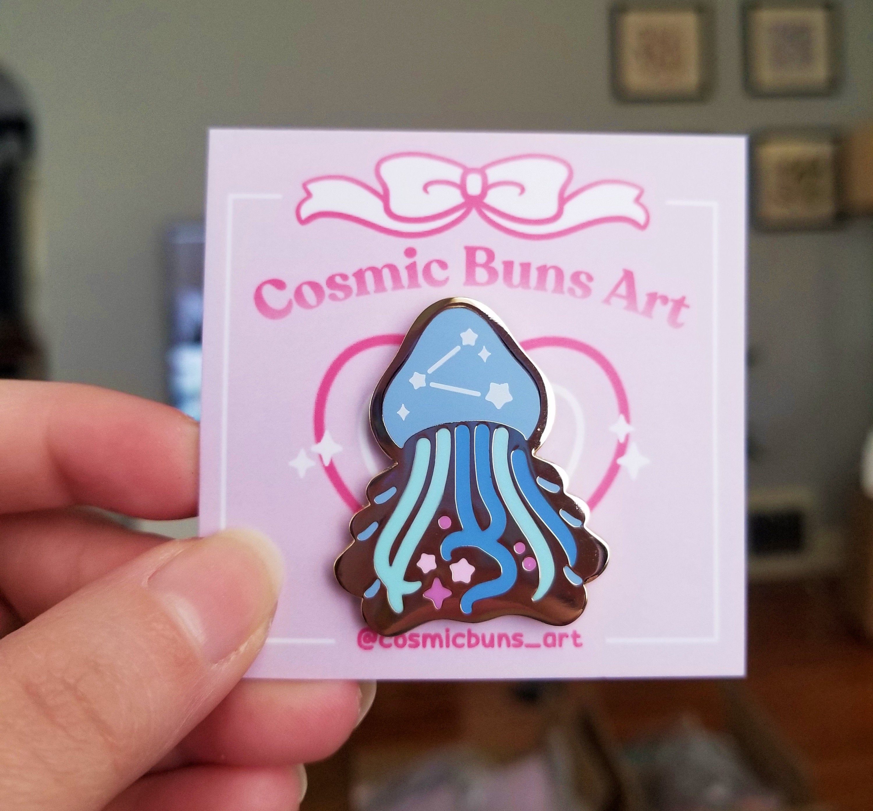 Stellar Jellyfish Hard Enamel Pin – Space Lapel Pin