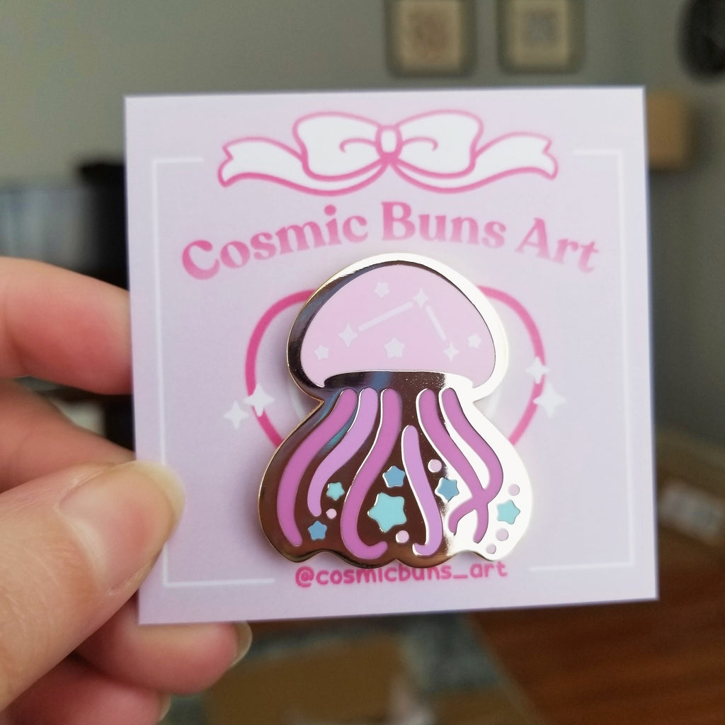 Stellar Jellyfish Hard Enamel Pin – Space Lapel Pin
