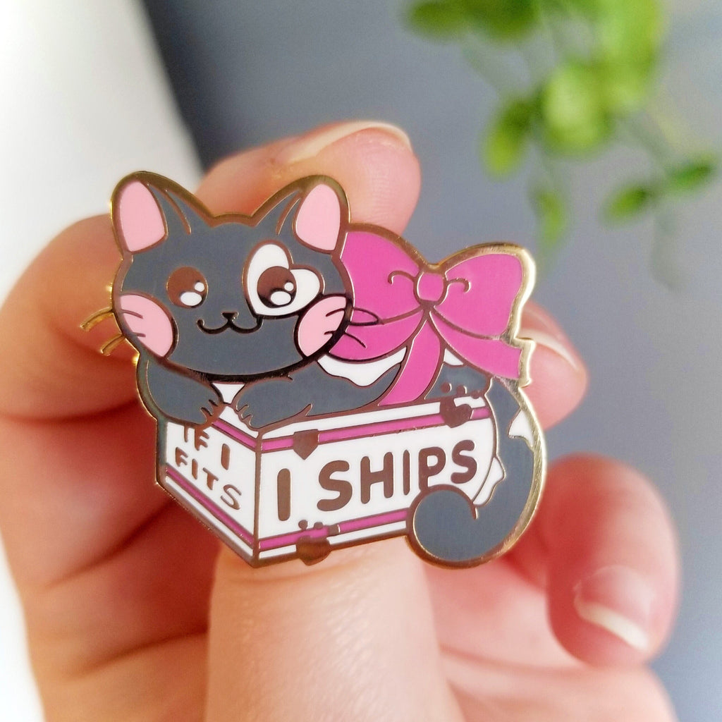 Save The USPS Enamel Pins: Kawaii Political Cat, Gold Metal
