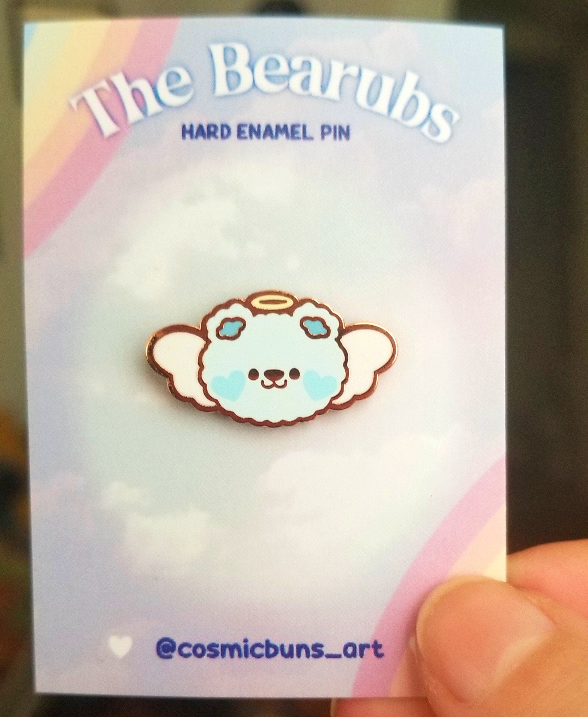 Bearub Baby Enamel Pin: Rose Gold Kawaii Angel Bear Filler Pin