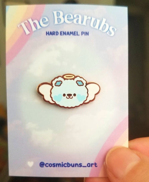 Bearub Baby Enamel Pin: Rose Gold Kawaii Angel Bear Filler Pin