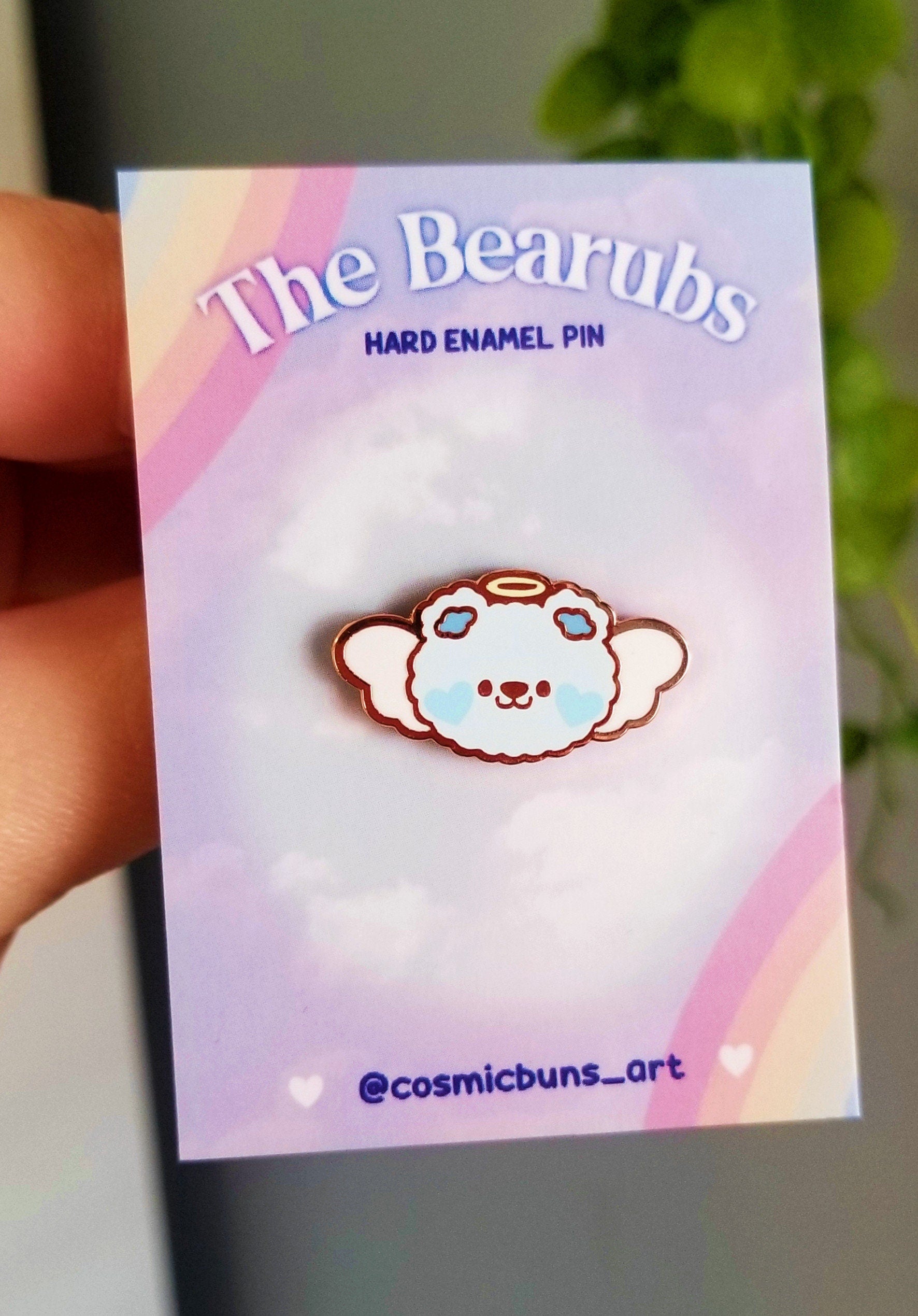 Bearub Baby Enamel Pin: Rose Gold Kawaii Angel Bear Filler Pin