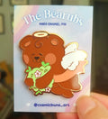 Floral Bear Enamel Pin: Rose Gold Kawaii Pin (1.75 Inch)