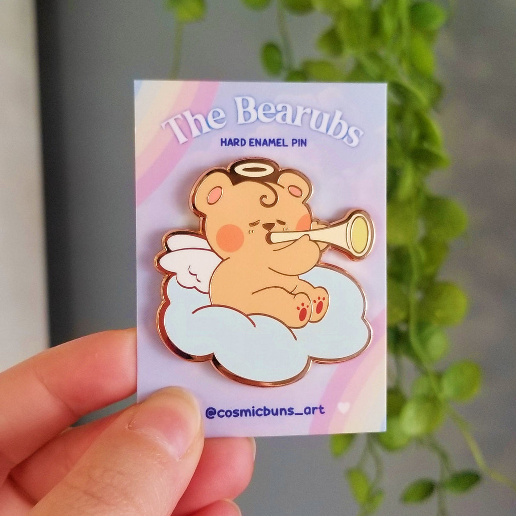 Bearub Enamel Pin: Harbinger of Hugs, Rose Gold Kawaii Pin