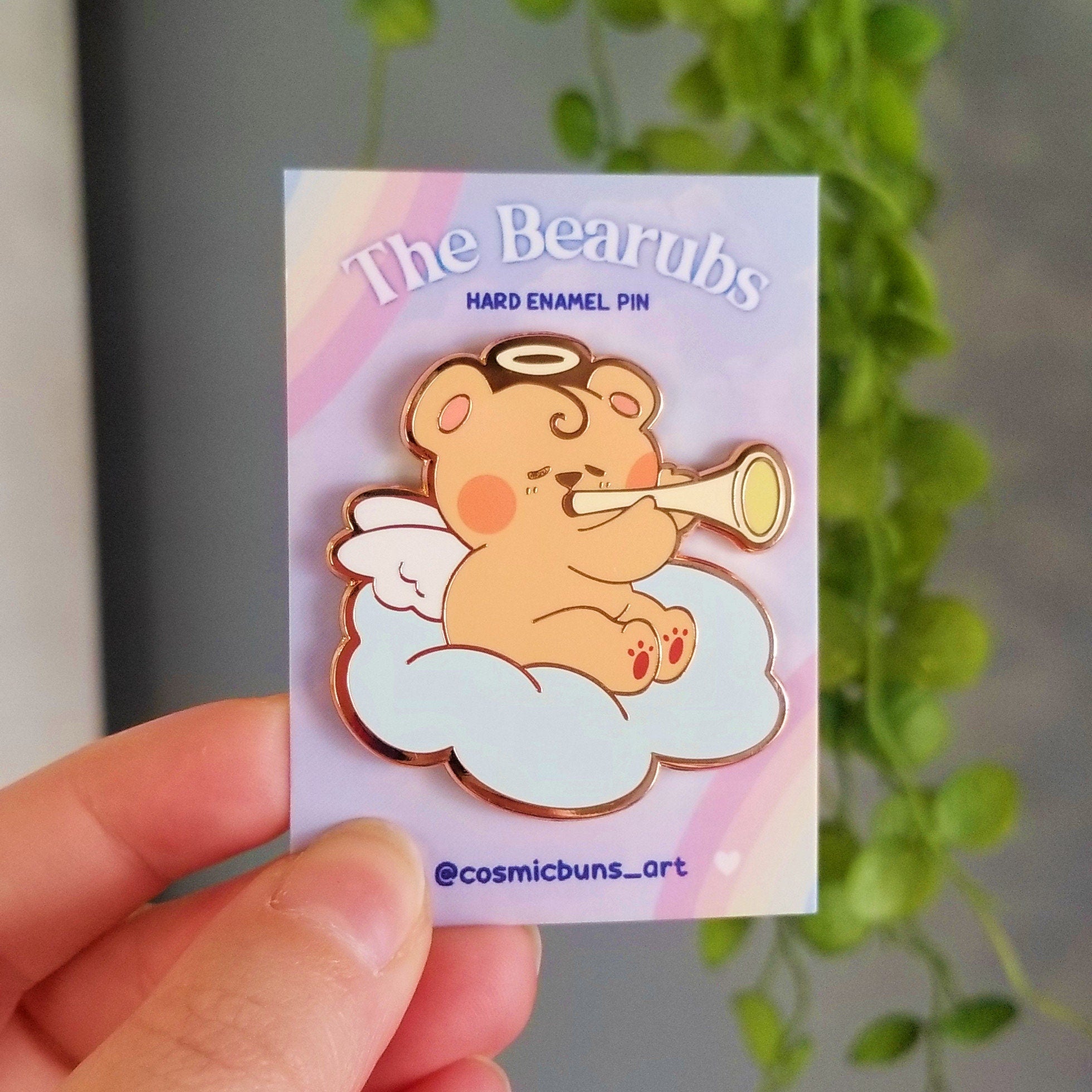 Bearub Enamel Pin: Harbinger of Hugs, Rose Gold Kawaii Pin
