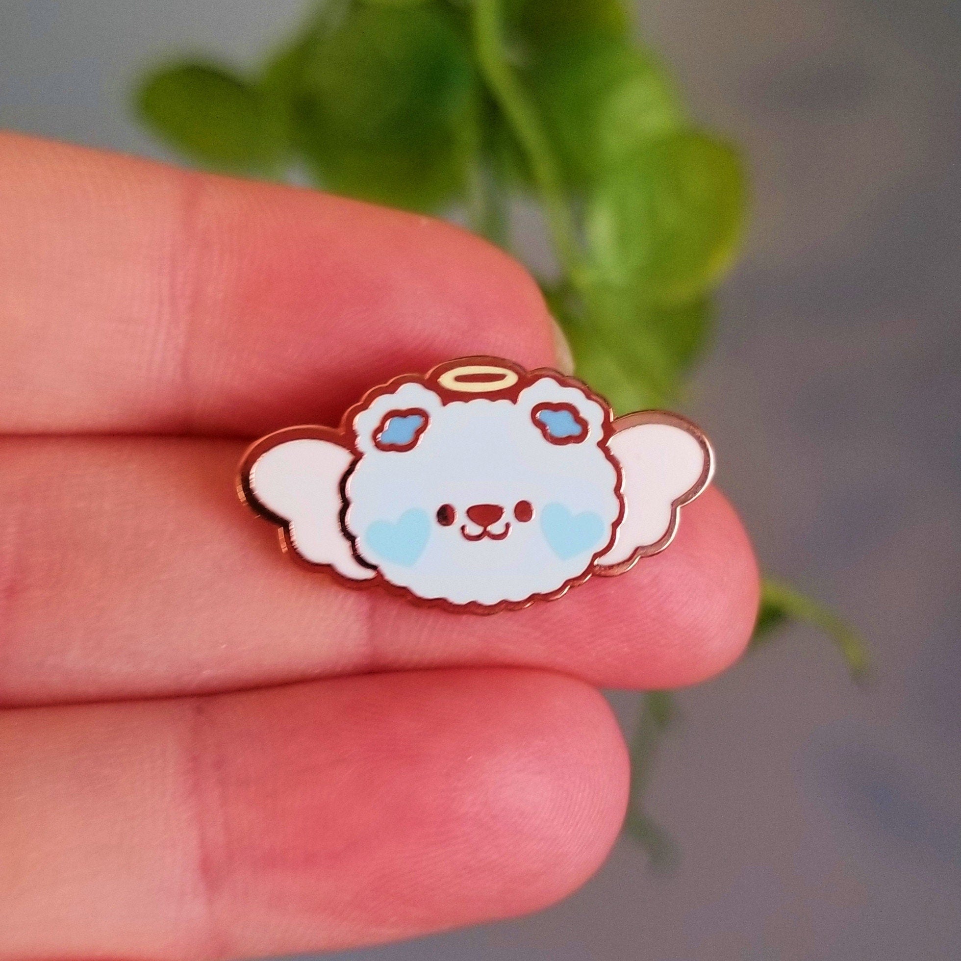Bearub Baby Enamel Pin: Rose Gold Kawaii Angel Bear Filler Pin