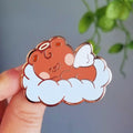 Cloud Cuddler Bear Enamel Pin: Rose Gold Kawaii Pin