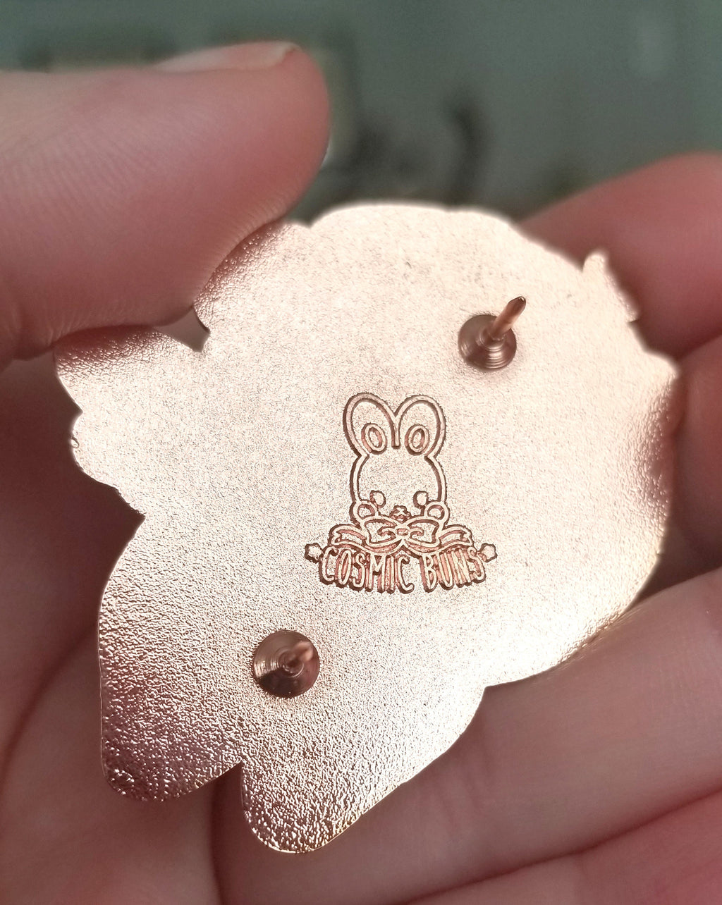 Cloud Cuddler Bear Enamel Pin: Rose Gold Kawaii Pin