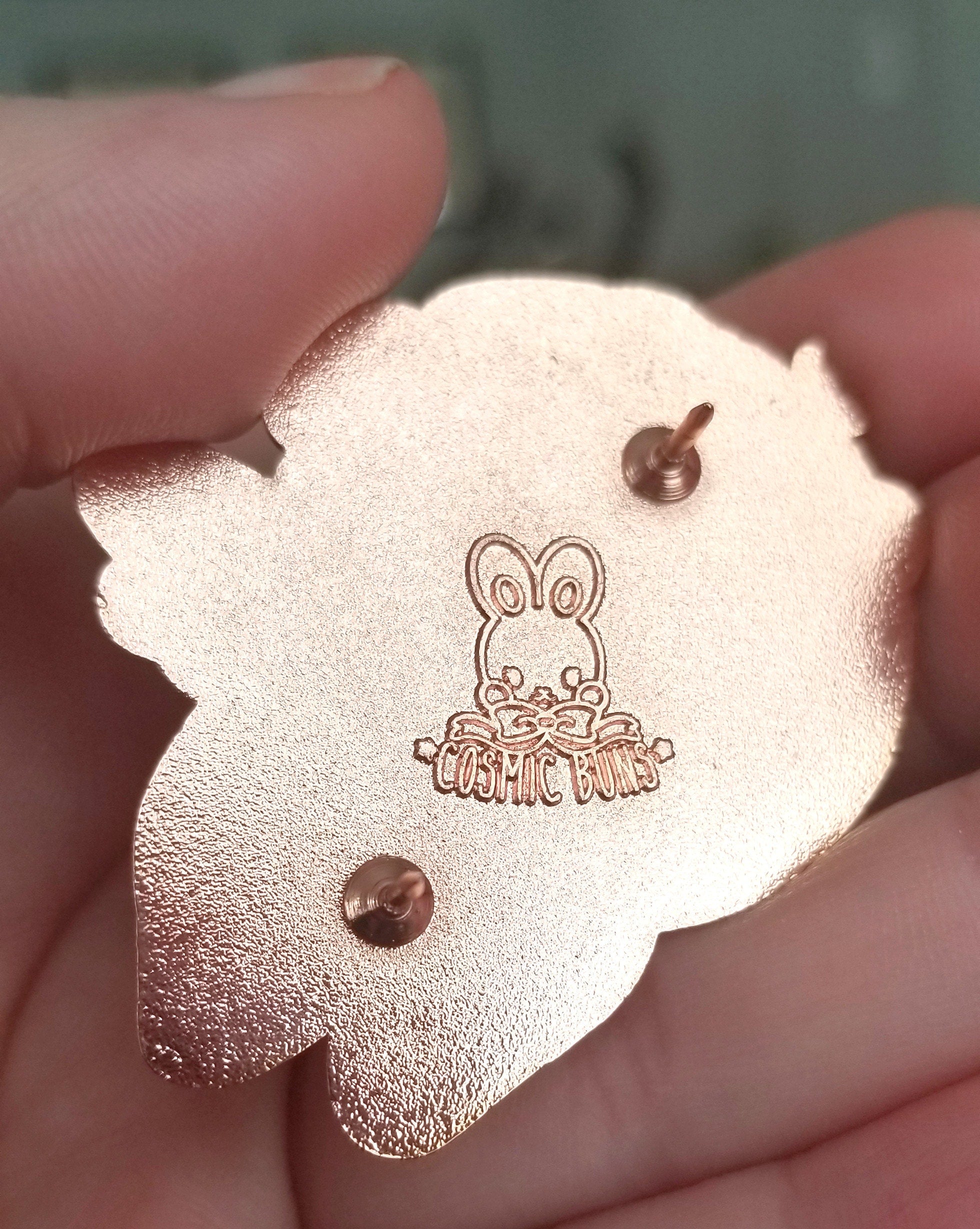 Cloud Cuddler Bear Enamel Pin: Rose Gold Kawaii Pin
