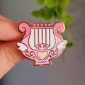 Lyre Enamel Pin: Rose Gold Kawaii Art Pin - 1.5 Inch