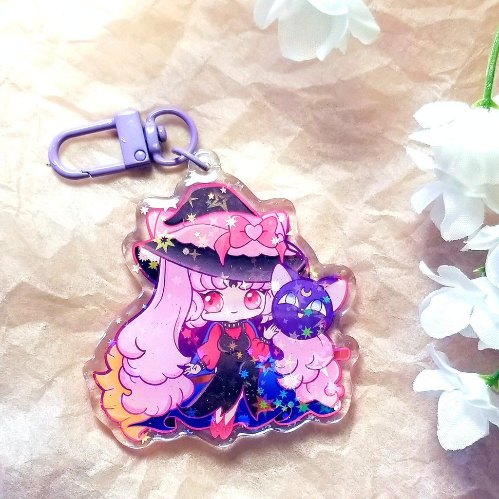 Witchy Princess Peach Keychain: Anime Fanart Charm