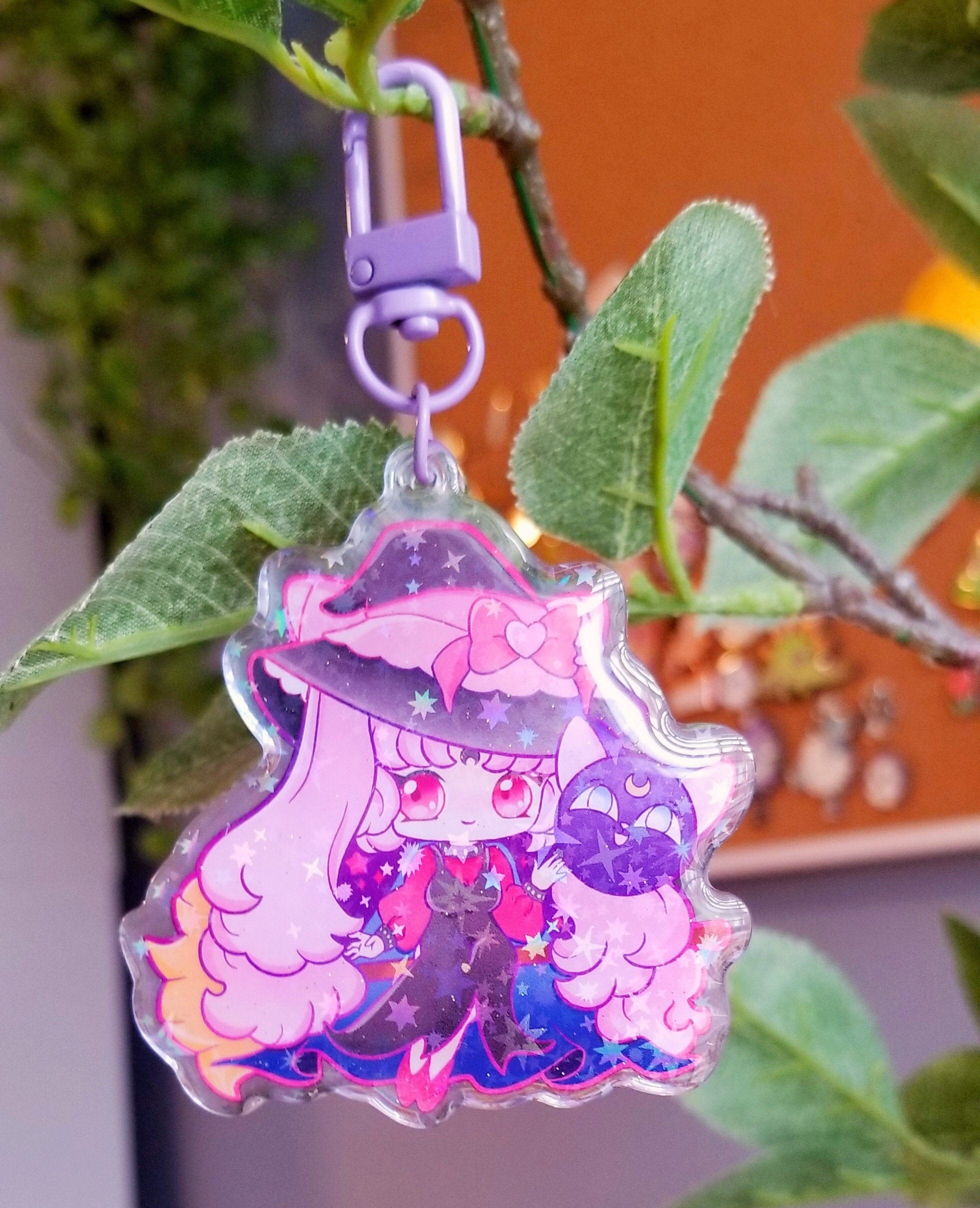 Witchy Princess Peach Keychain: Anime Fanart Charm