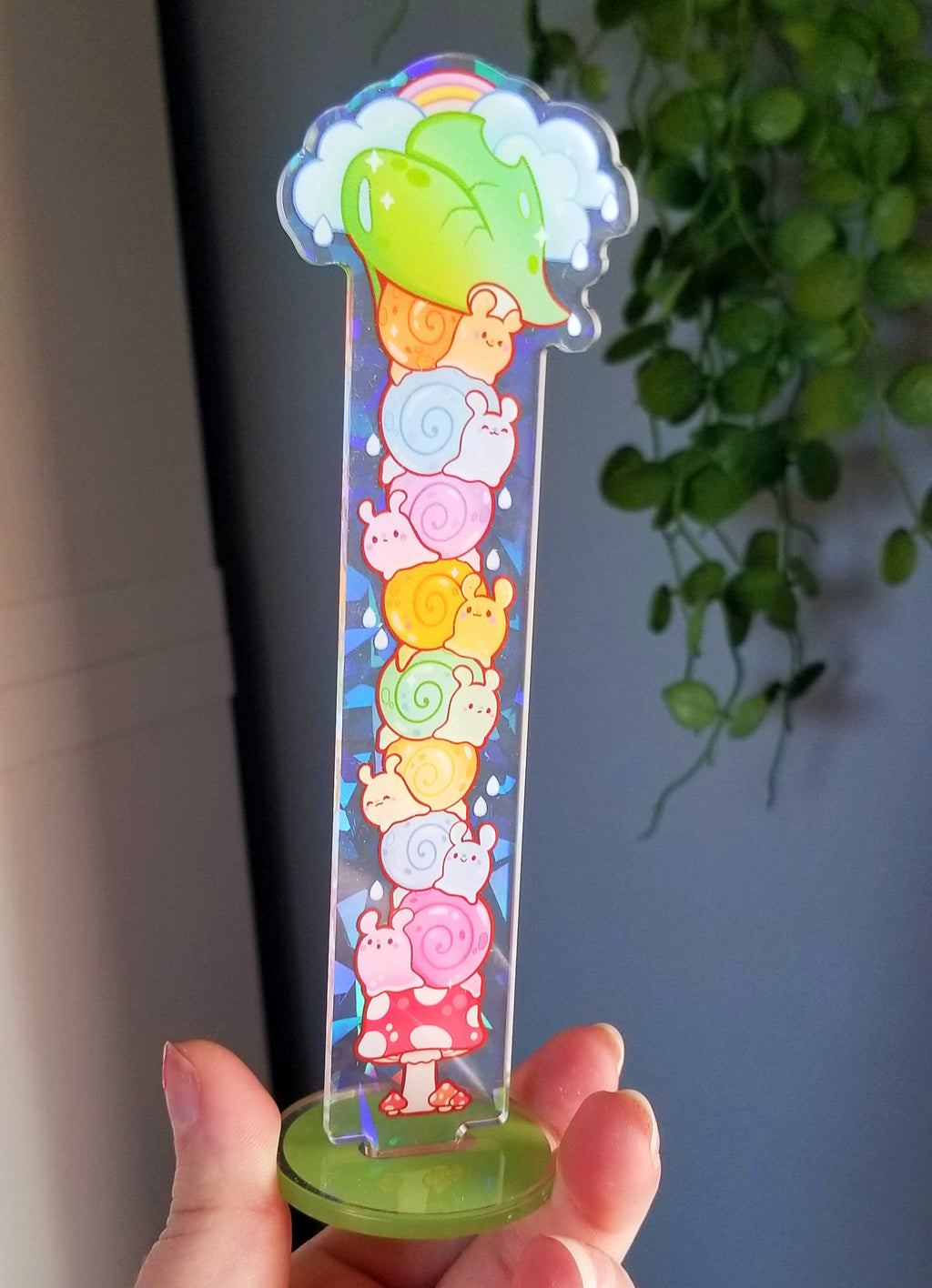 Holographic Acrylic Washi Stand - Stormy Snail Stack & Washi Tape - Double Sided kawaii washi tape stand
