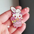 Kawaii Bunny Enamel Pin: Cosmic Buns Art - 1.75 Inch