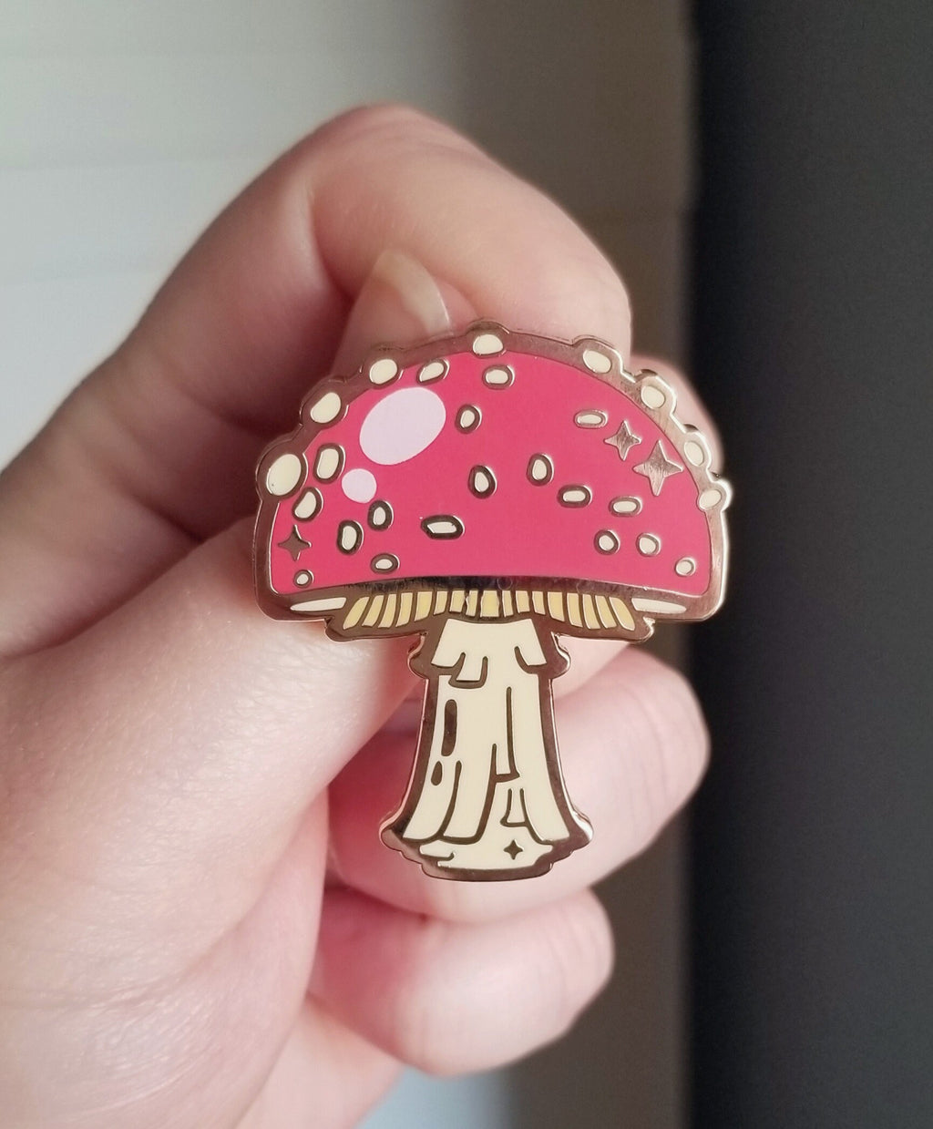 Amanita Muscaria Hard Enamel Pin: Witch's Garden Nature Pin (1.75 Inch)