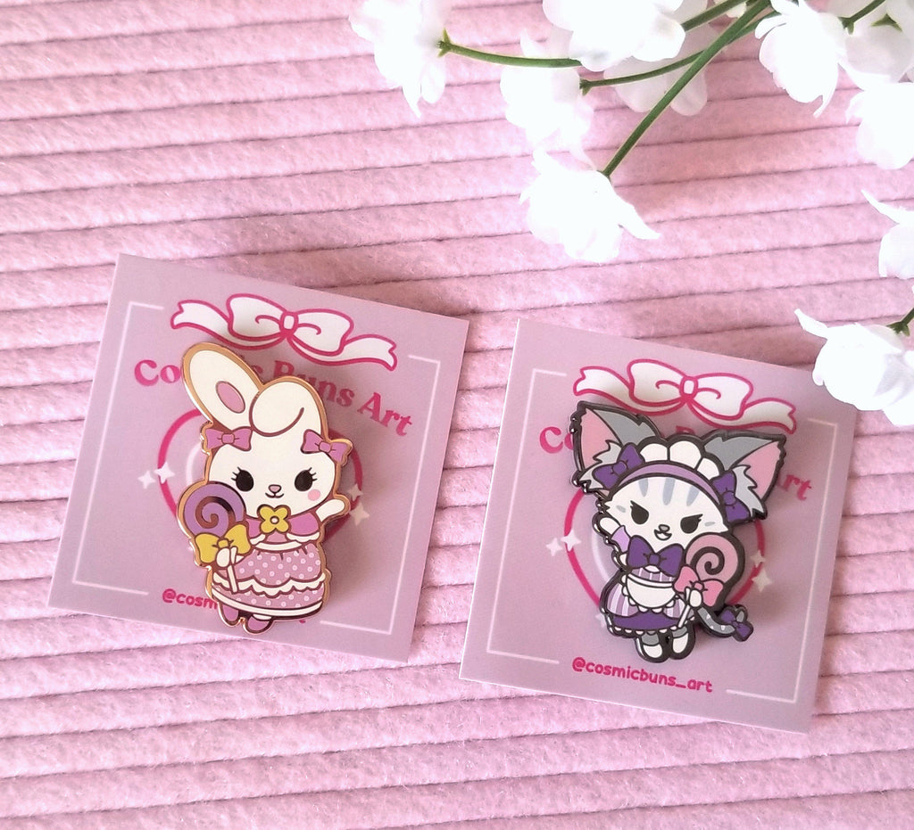 Kawaii Bunny Enamel Pin: Cosmic Buns Art - 1.75 Inch