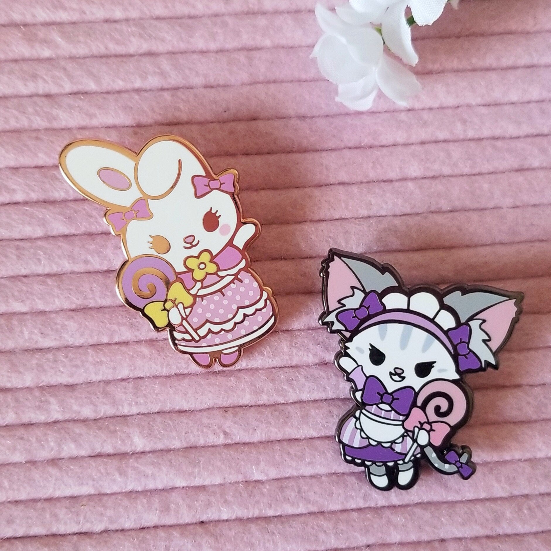 Kawaii Bunny Enamel Pin: Cosmic Buns Art - 1.75 Inch