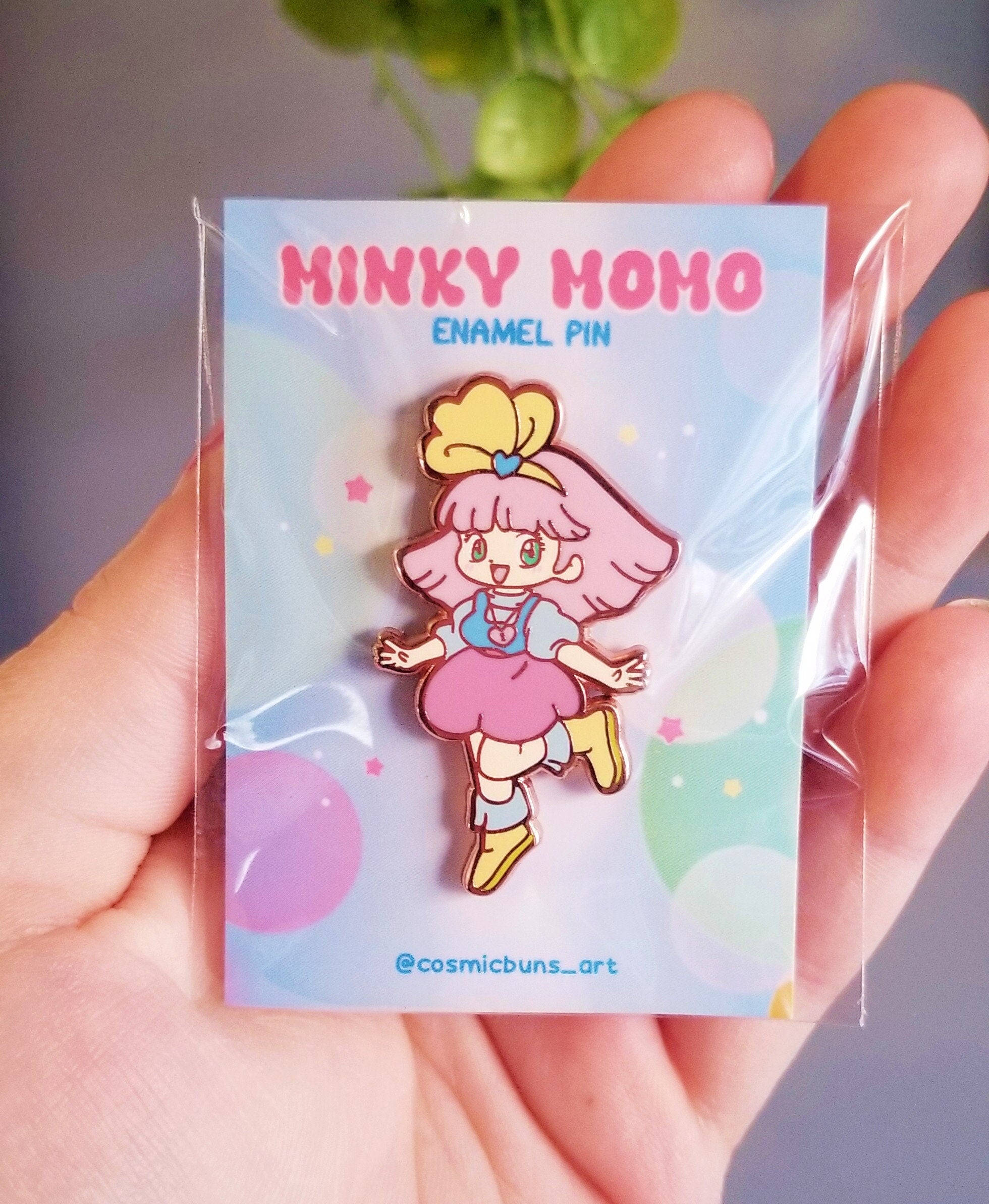 Kawaii Minky Momo Pin: Gold Hard Enamel Magical Girl Anime Pin