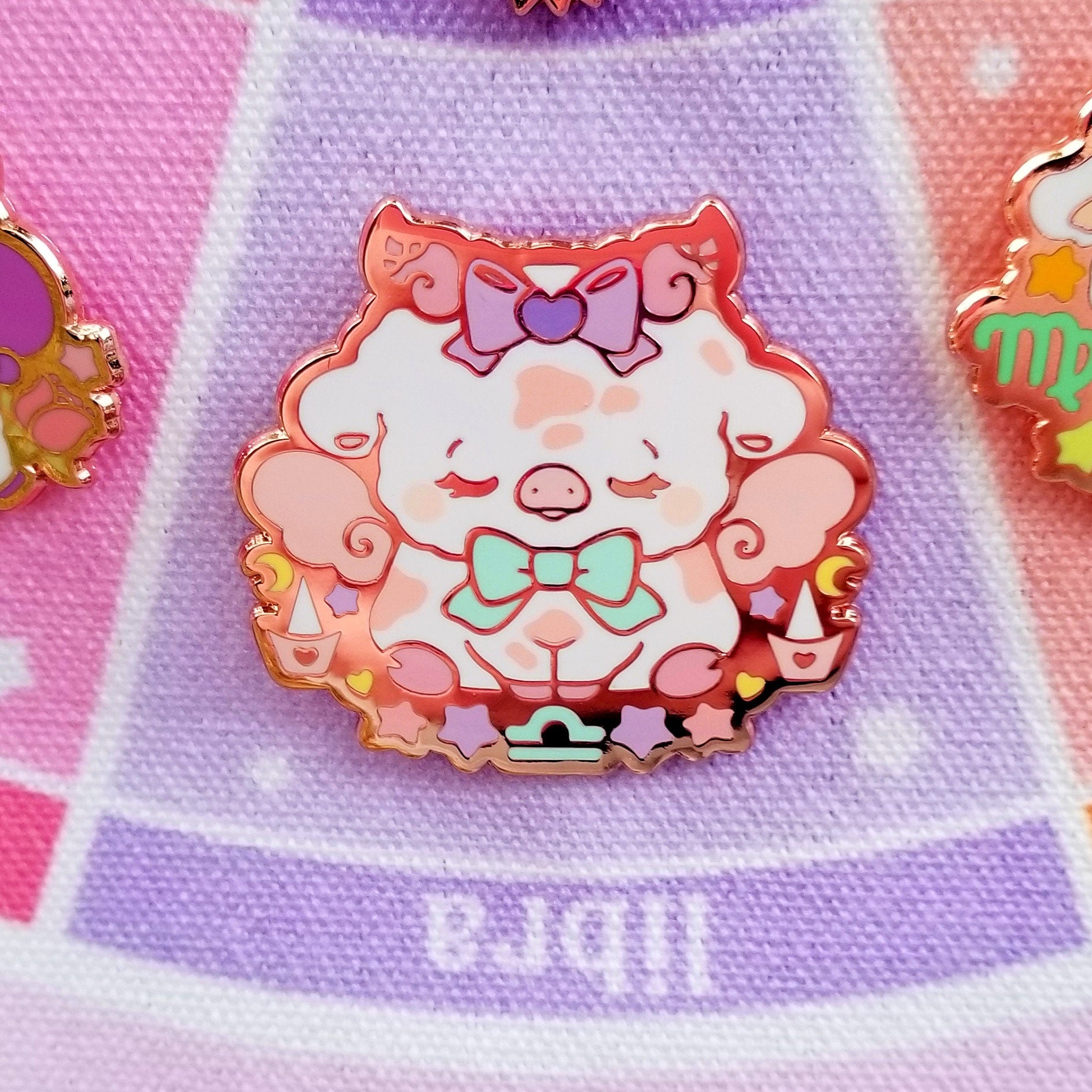 Zodiac Cow Enamel Pin Set: Moostrology Astrology Pins + Banner