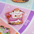 Leo Cow Enamel Pin: Rose Gold Astrology Pin