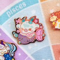 Pisces Cow Enamel Pin: Rose Gold Astrology Gift