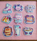 Kawaii Diner Sticker Pack: Retro Food, Waterproof Vinyl (3in x 3in)
