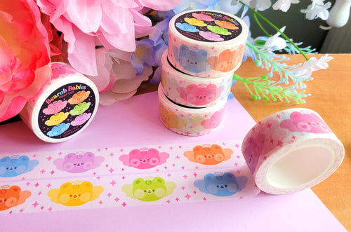 Bearub Babies Washi Tape: Rainbow Kawaii Stationery