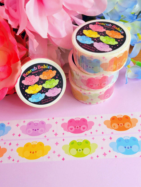 Bearub Babies Washi Tape: Rainbow Kawaii Stationery