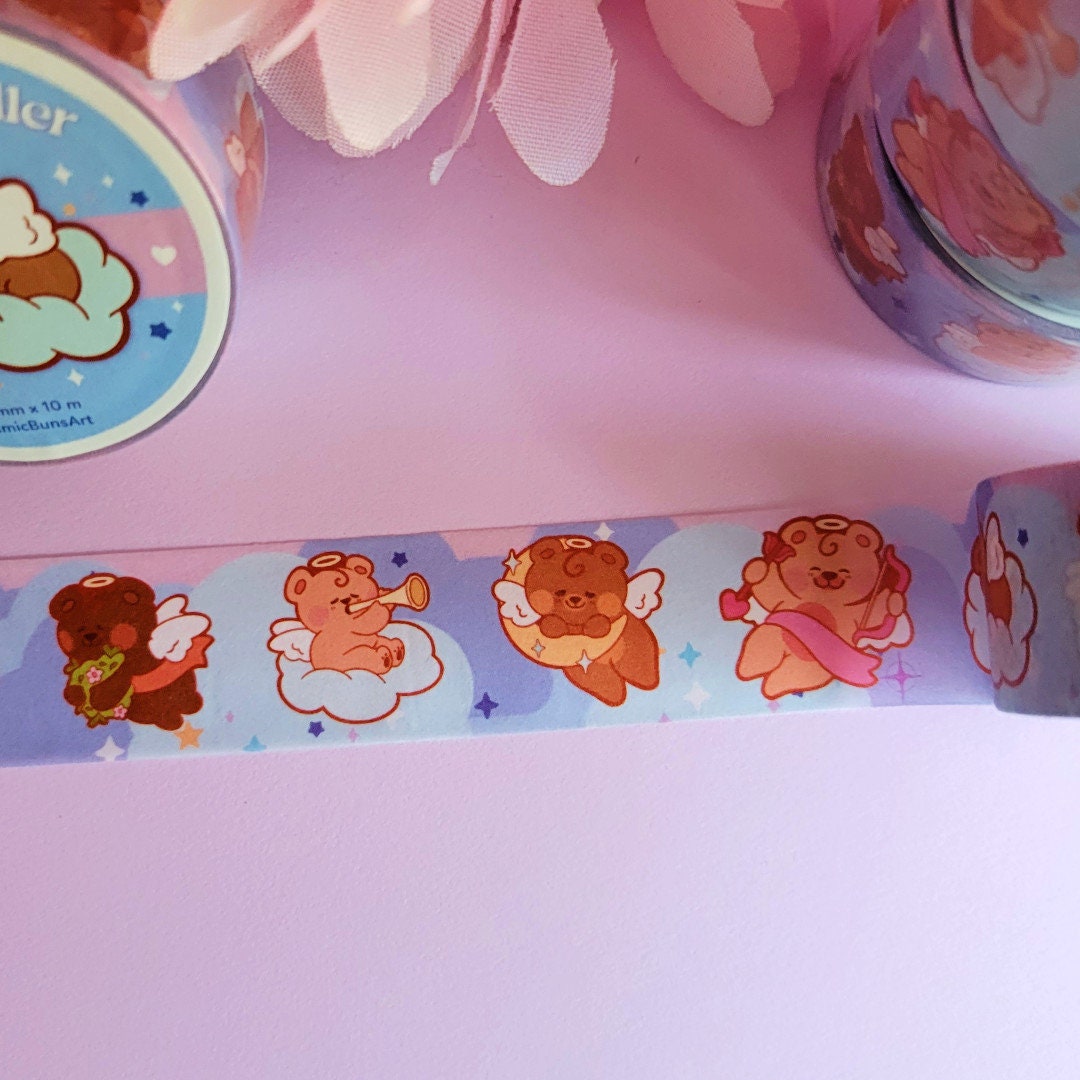 Cloud Cuddler Washi Tape: Teddy Bear Kawaii Stationery