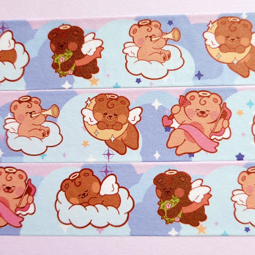 Cloud Cuddler Washi Tape: Teddy Bear Kawaii Stationery