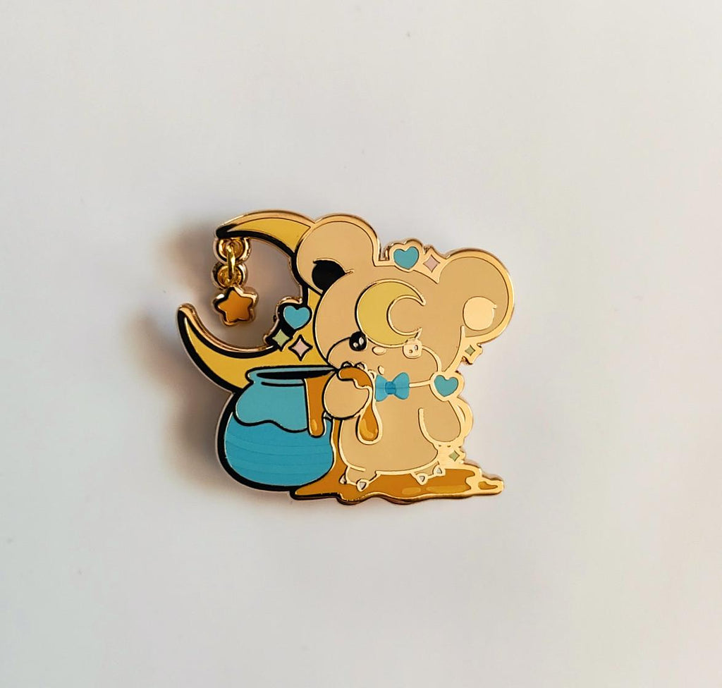 Poke Picnic Teddiursa Enamel Pin – Cosmic Buns Art, Gold Plated (2.00 Inch)
