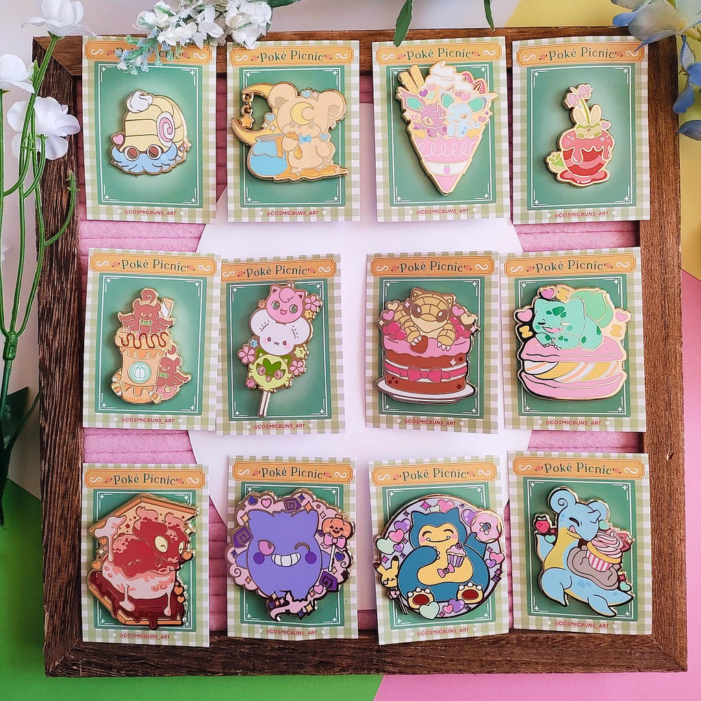 Cosmic Buns Art Enamel Pin: Sleepy Bulbasaur Macaron