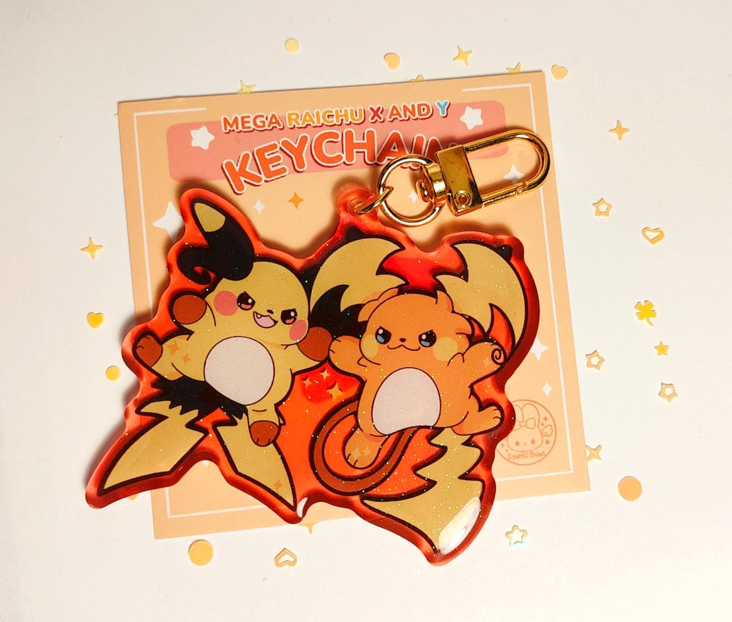 Pokemon Legends Z-A  – Mega Raichu X and Y Enamel Pin - Acrylic Keychain