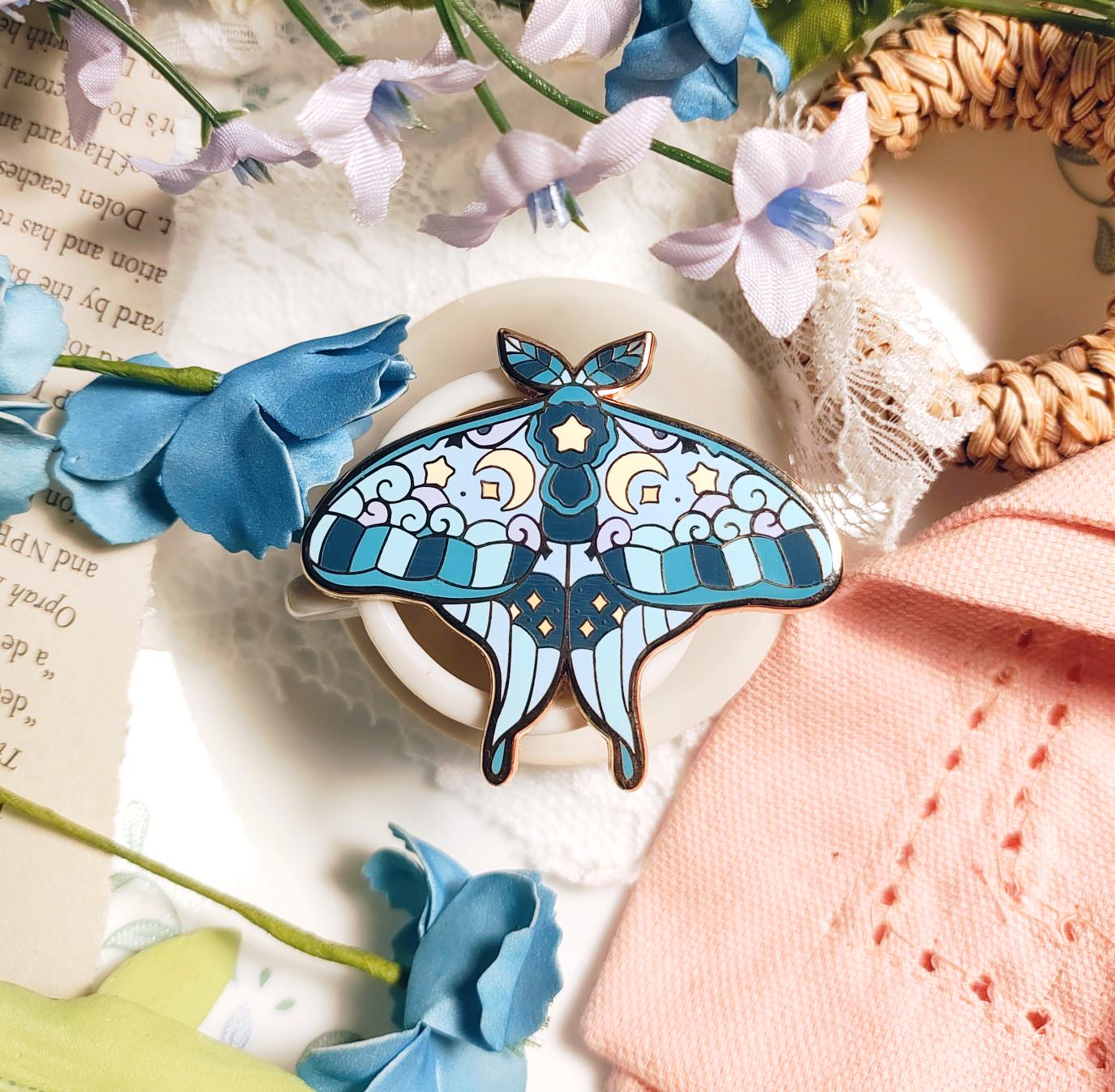 Enchanted Evening Tea Enamel Pin Set | Luna Moth