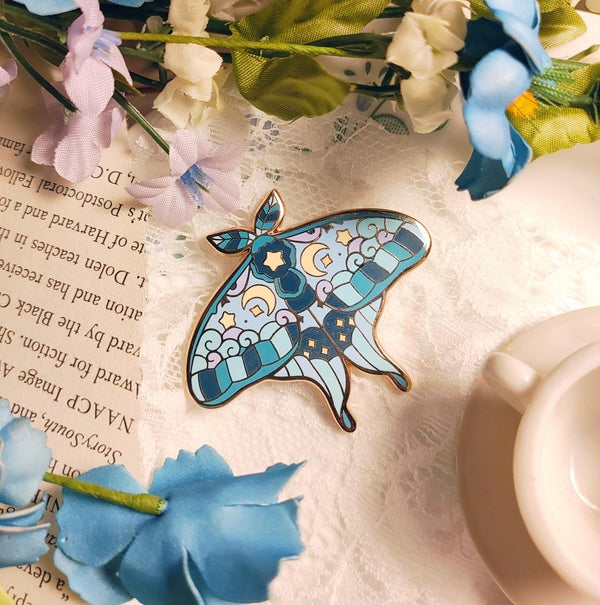 Enchanted Evening Tea Enamel Pin Set | Luna Moth