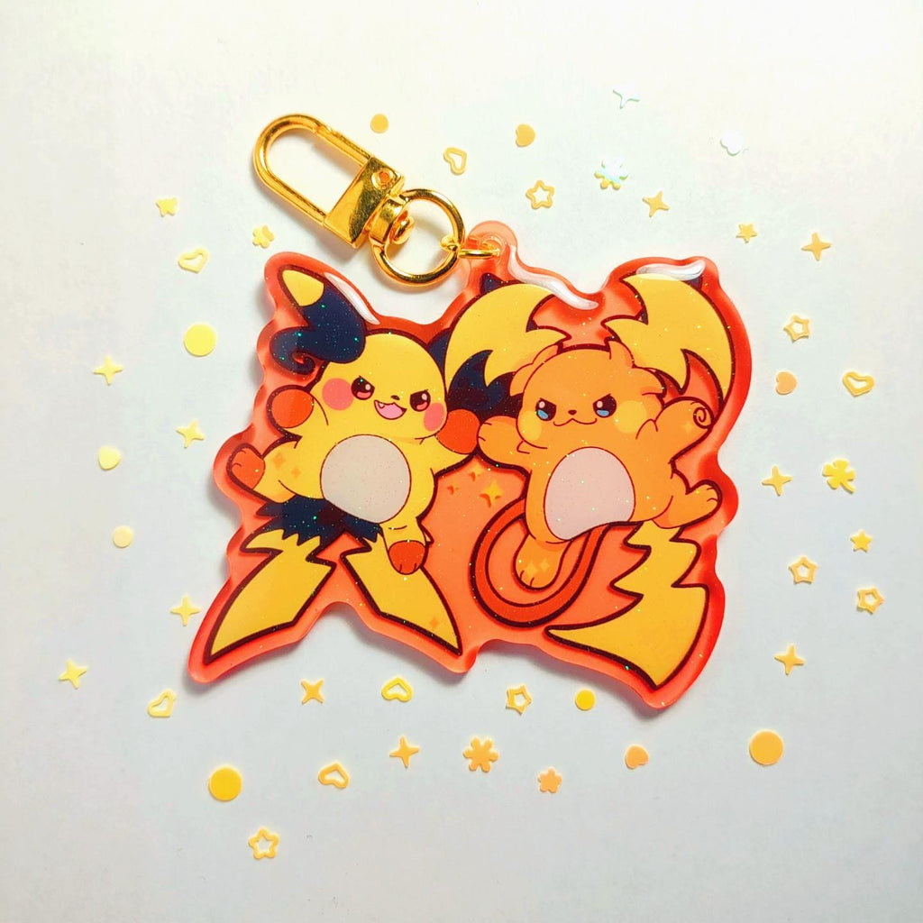 Pokemon Legends Z-A  – Mega Raichu X and Y Enamel Pin - Acrylic Keychain