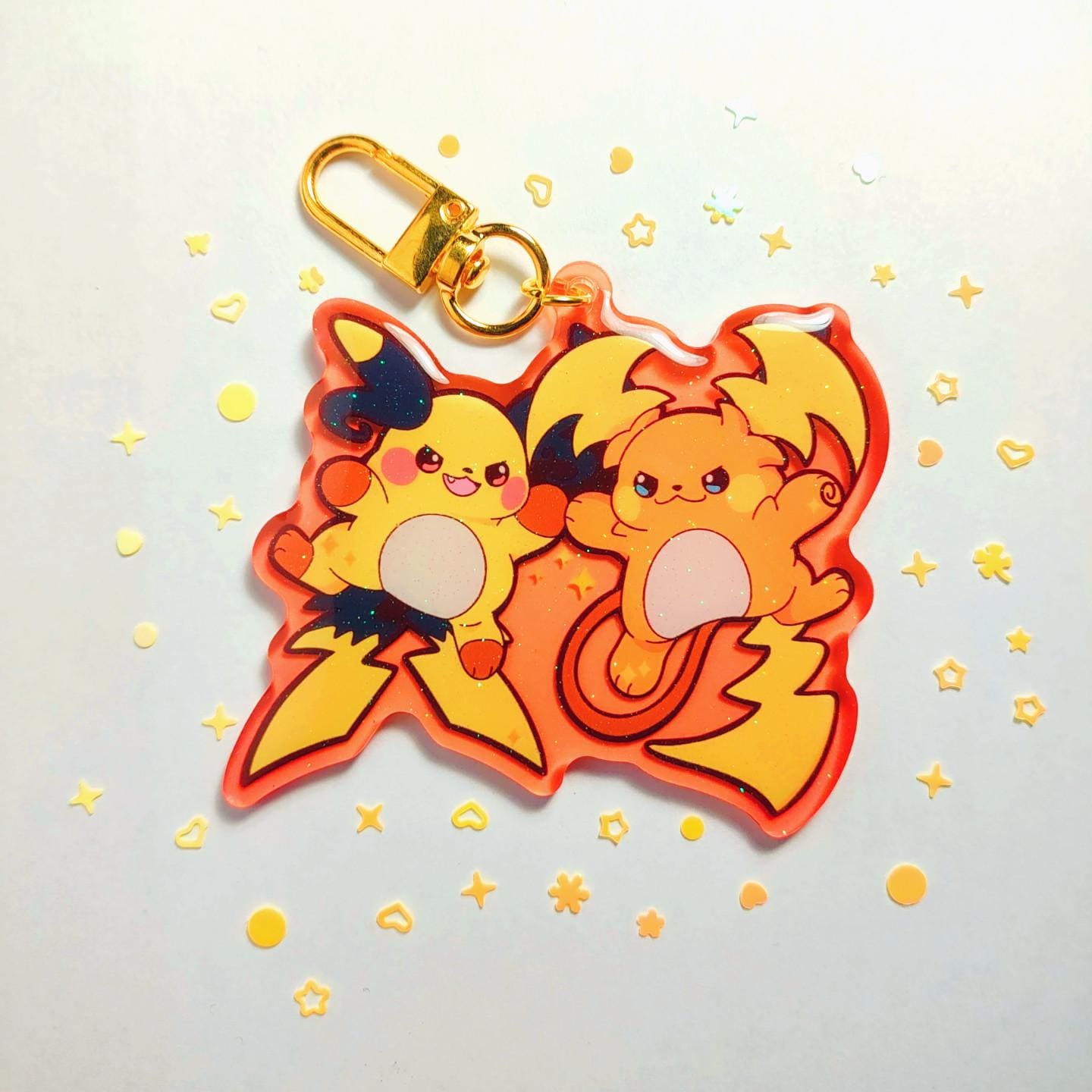 Pokemon Legends Z-A  – Mega Raichu X and Y Enamel Pin - Acrylic Keychain