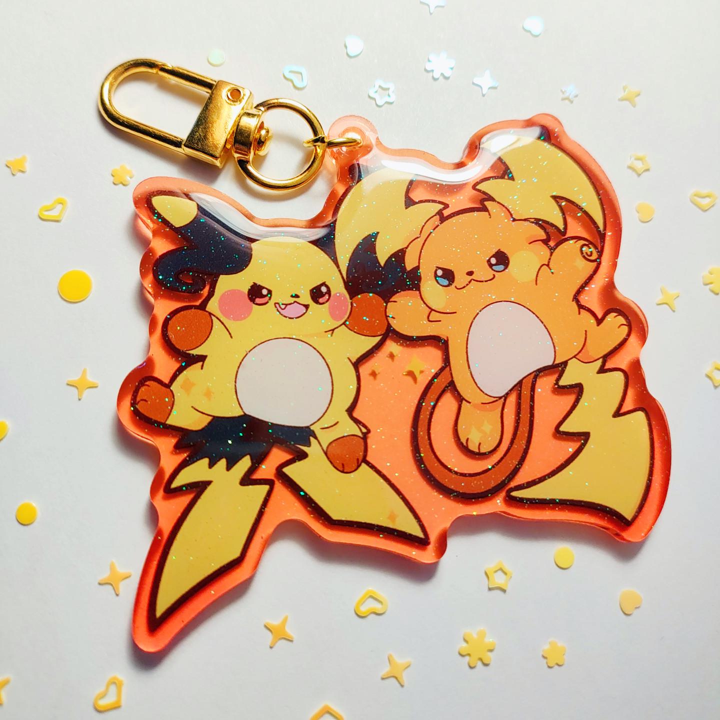 Pokemon Legends Z-A  – Mega Raichu X and Y Enamel Pin - Acrylic Keychain