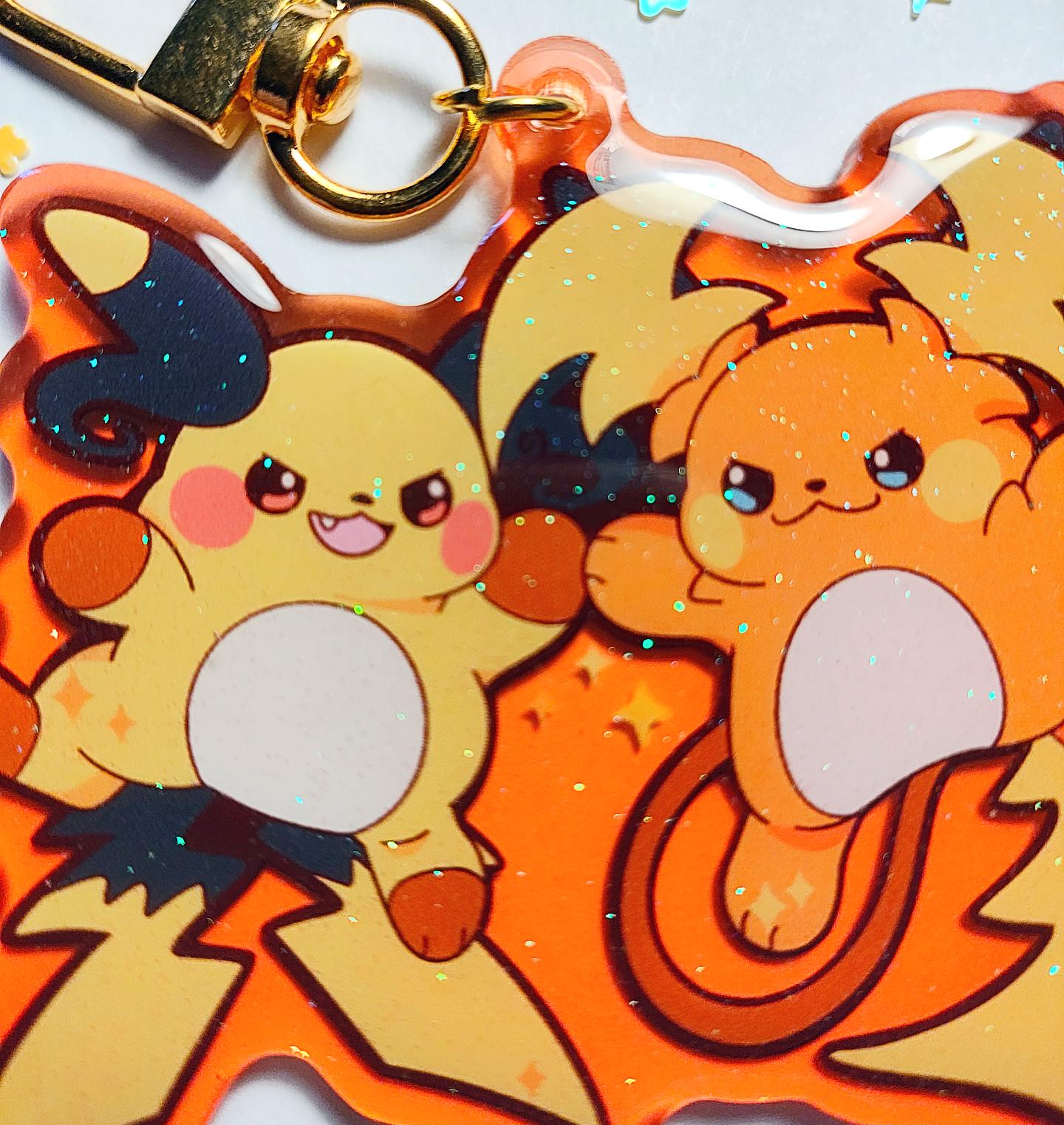 Pokemon Legends Z-A  – Mega Raichu X and Y Enamel Pin - Acrylic Keychain