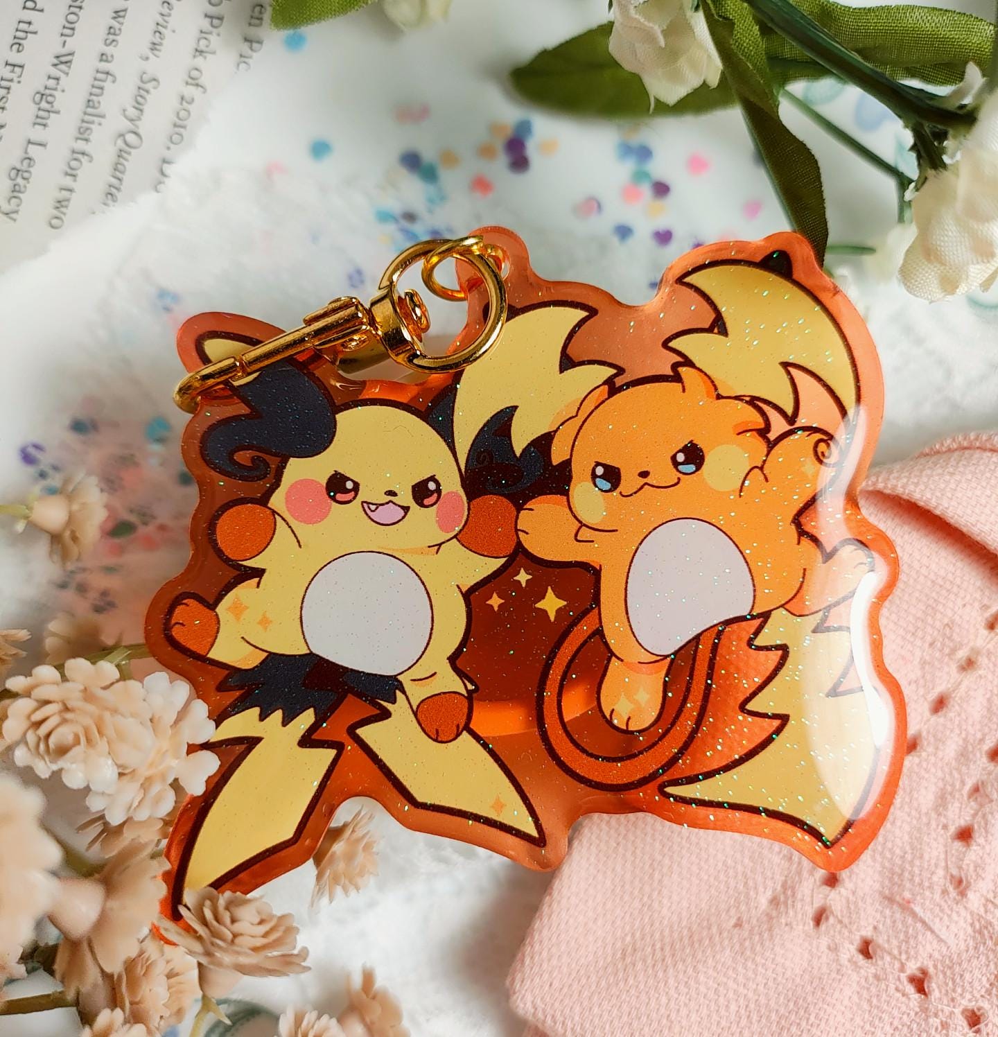 Pokemon Legends Z-A  – Mega Raichu X and Y Enamel Pin - Acrylic Keychain