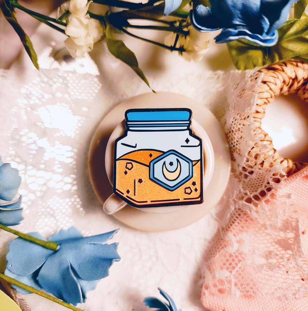 Enchanted Evening Tea Enamel Pin Set | Celestial Kawaii Pins
