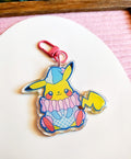 Pikachu Clown Acrylic Keychain | Double-Sided Glitter Epoxy Charm (2.75 Inch)